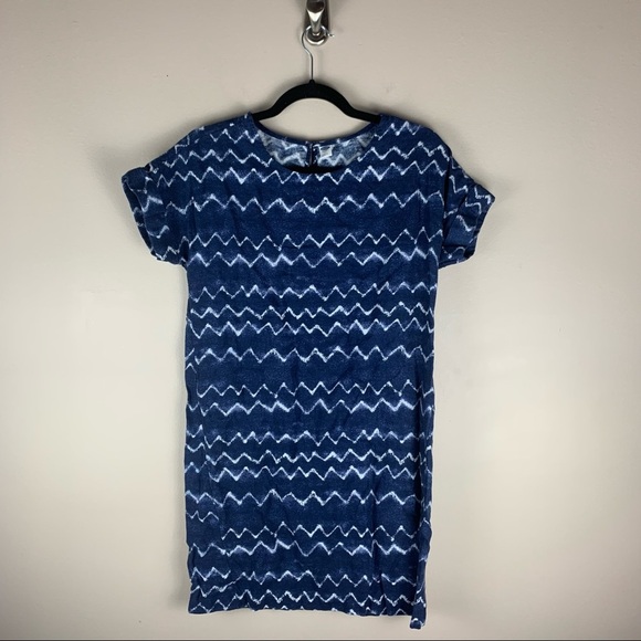 Old Navy Short Sleeve Linen Blend Tie Dye Pattern Mini Dress size Small - Picture 1 of 6